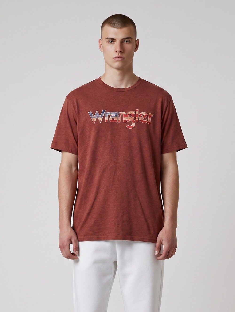 Wrangler Maroon Short Sleeve Logo Tee